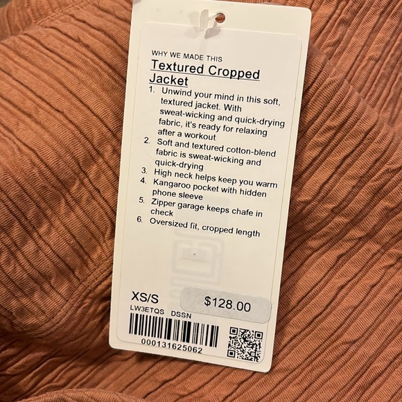 NWT Lululemon Textured Cropped Jacket in Desert Sun RARE - Picture 7 of 10